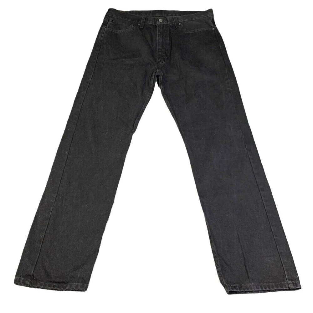 Levi's 505  Mens 38x34 Black Jeans Denim Regular Straight
